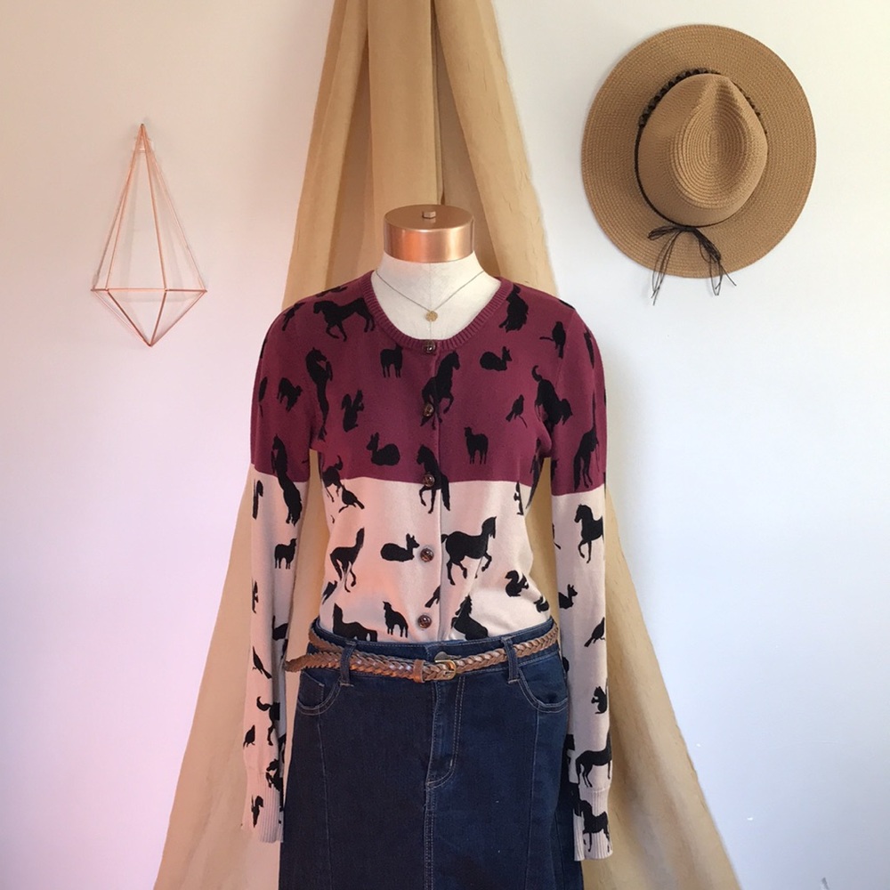 Modcloth Animal Button Up Sweater